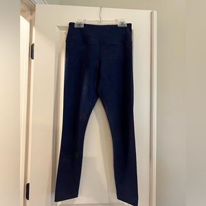 Blue zyia leggings with gold flecks